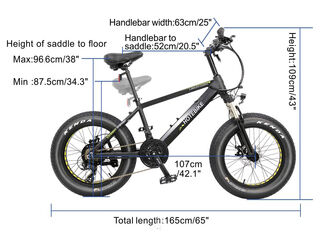 Measurements of a quality Electric Bike - Hotebike